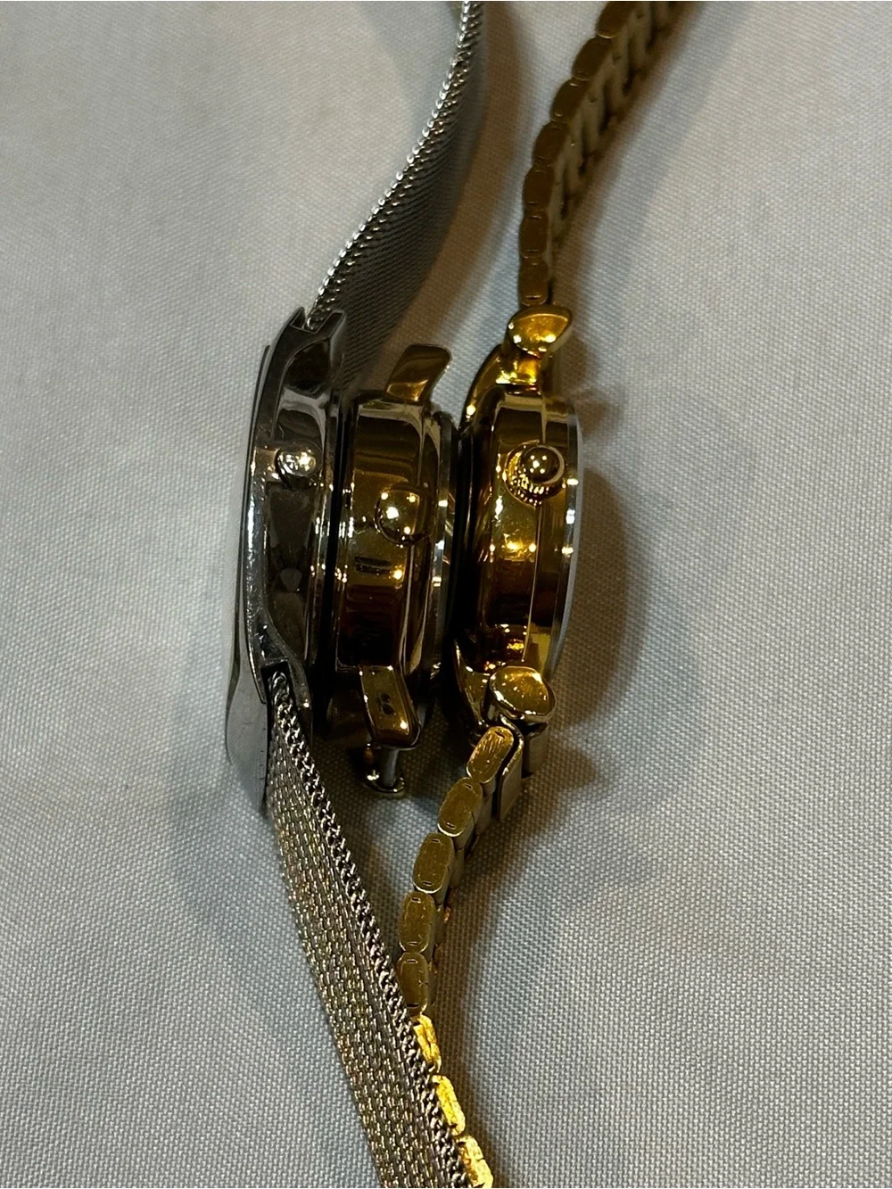 Watch Bundle: Timex Face, Two Tone Skagen and Gold Tone Lotus. Vintage inspired.
